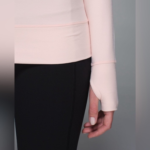 Lululemon Just Breathe Long Sleeve, Heathered Parfait Pink, Size 6 - Picture 3 of 12